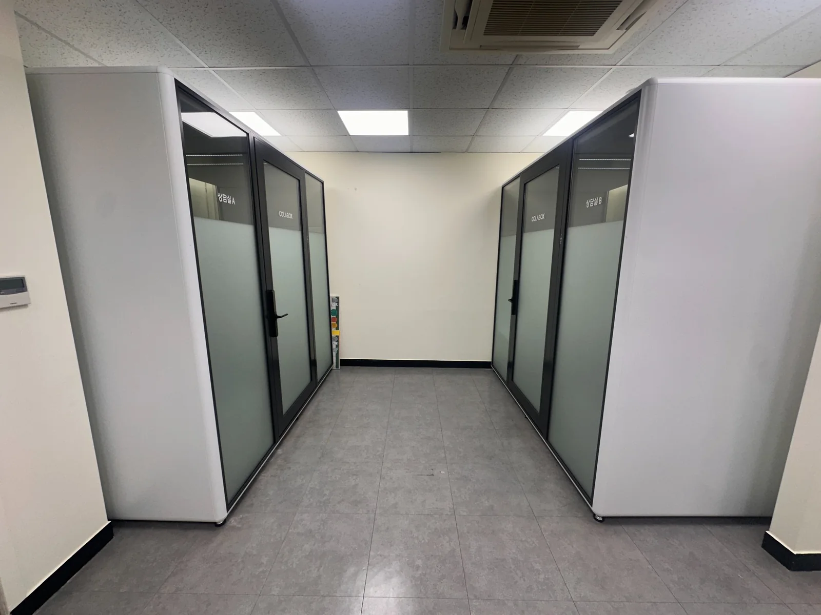 백석문화대학교 학생 상담실 용도로 설치된 콜라박스 상담부스
